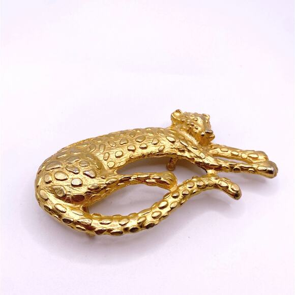 Gold Tone Leopard Vintage Belt Buckle 4” main image 6
